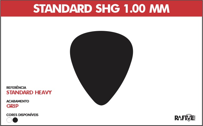 KIT 50 PALHETAS STANDARD SHG 1.00mm SUPER-GRIP