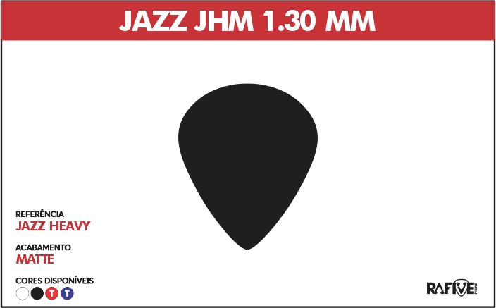 KIT 50 PALHETAS JAZZ JHM 1.30mm
