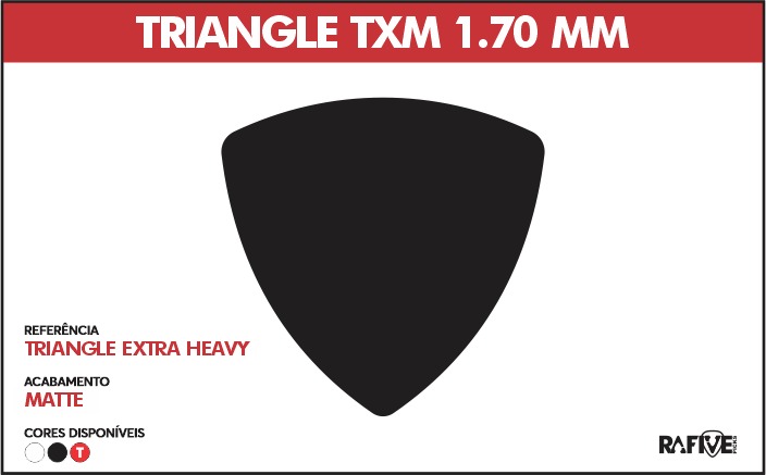 KIT 50 PALHETAS TRIANGLE TXM 1.70mm